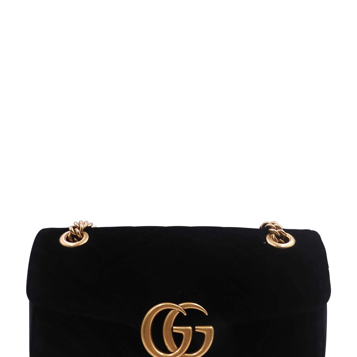 GG Marmont Small Matelasse Shoulder Bag Velvet Black