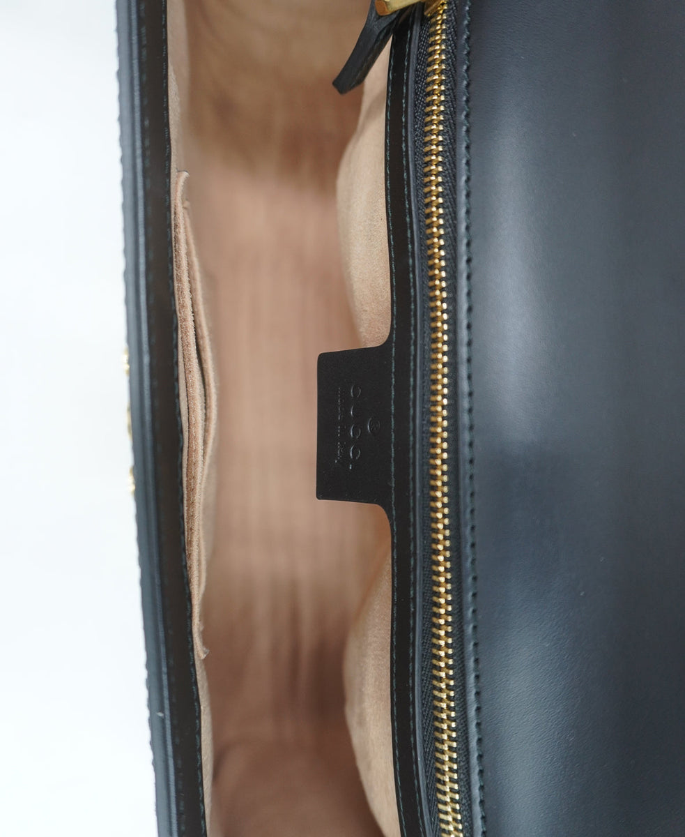 GG Signature Padlock Shoulder Bag Black