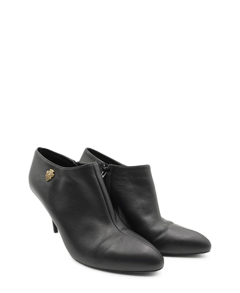 Leather Boots Heels Black