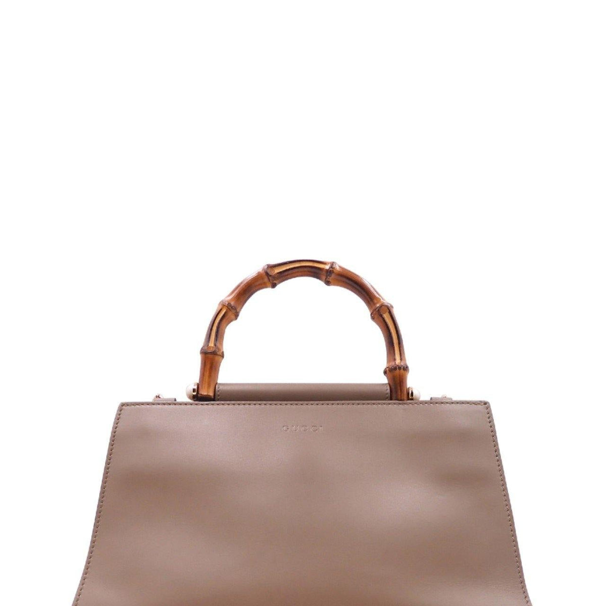 Medium Bamboo Nymphaea Top Handle Bag Brown