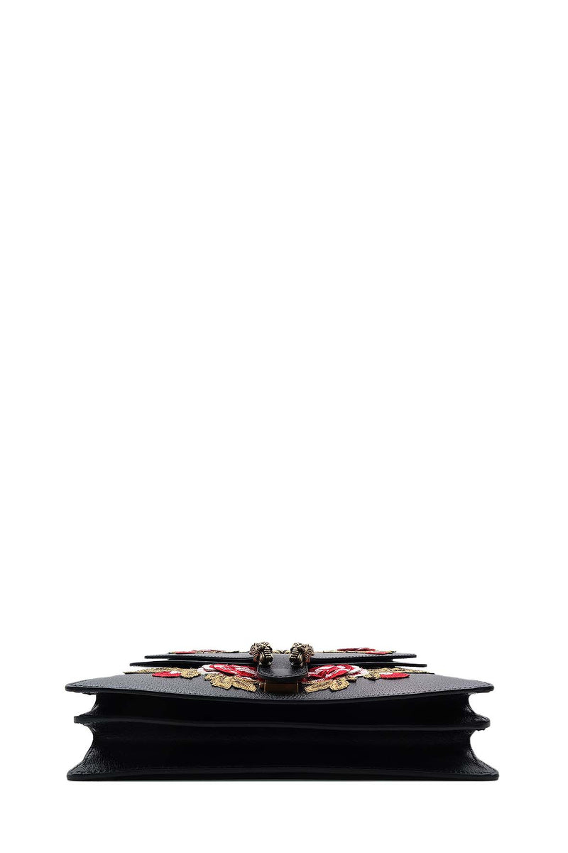 Medium Floral Embroidered Dionysus Black