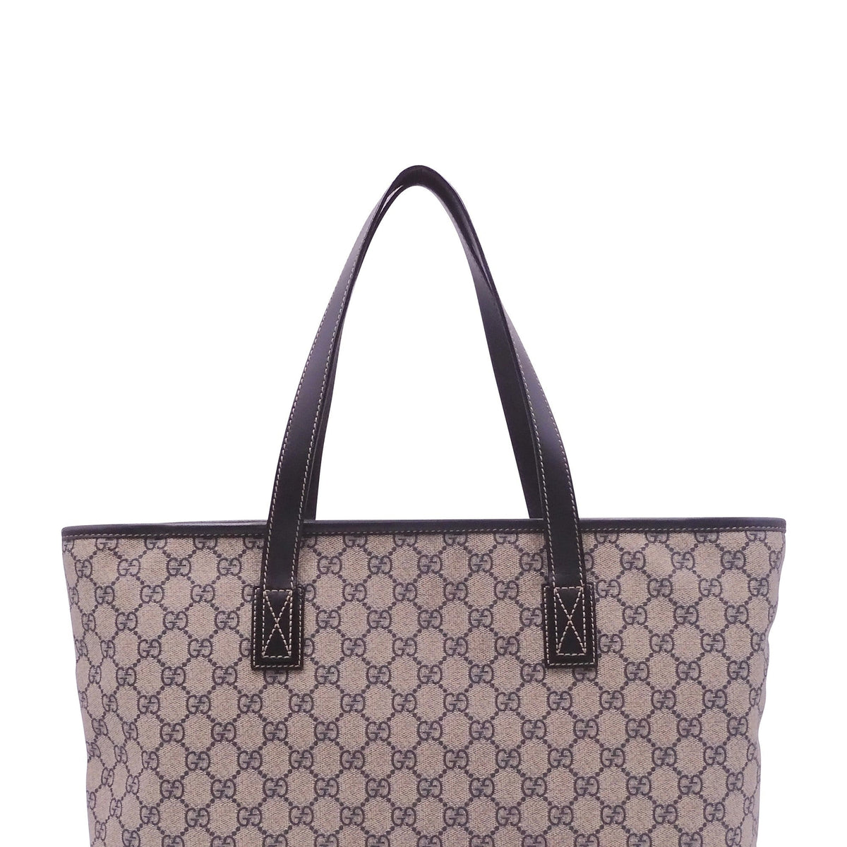 Medium GG Coated Canvas Tote Black Beige
