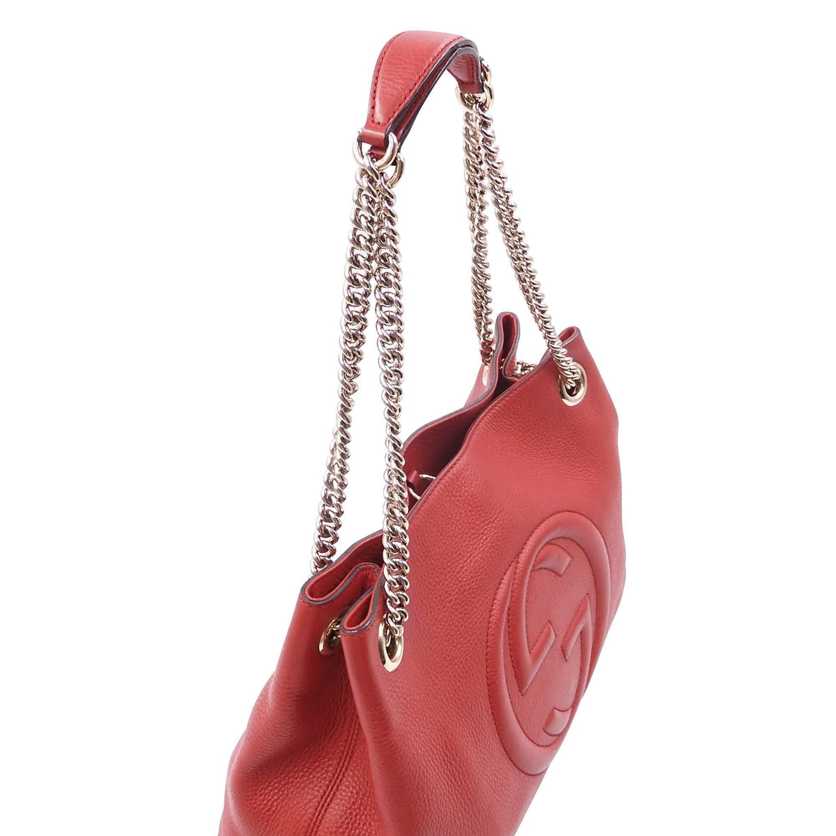 Medium Soho Chain Shoulder Bag Crimson Pink