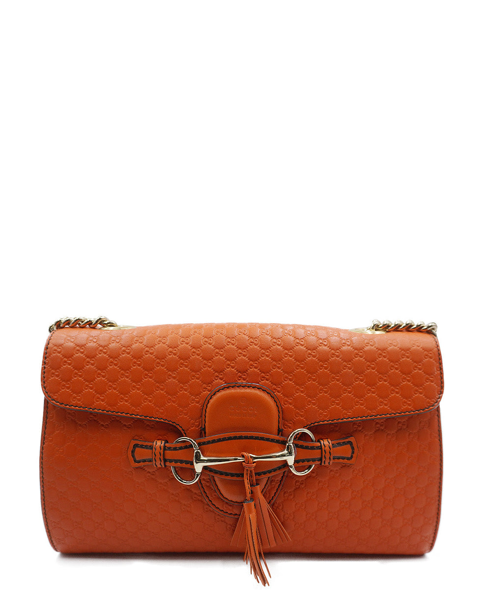 Medium Microguccissima Emily Chain Shoulder Bag Orange