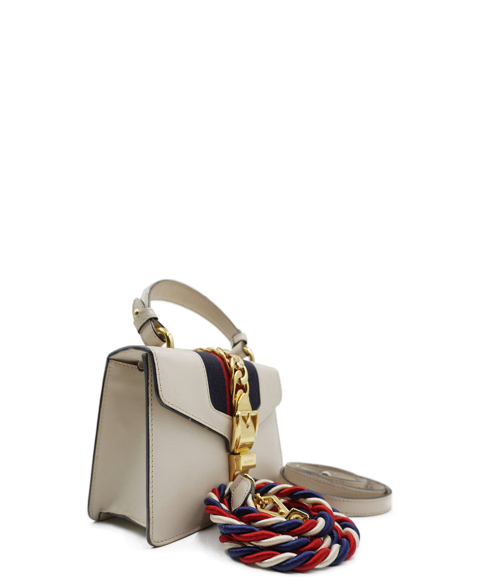 Mini Sylvie Top Handle Bag White
