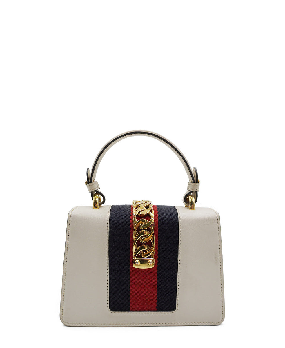 Mini Sylvie Top Handle Bag White