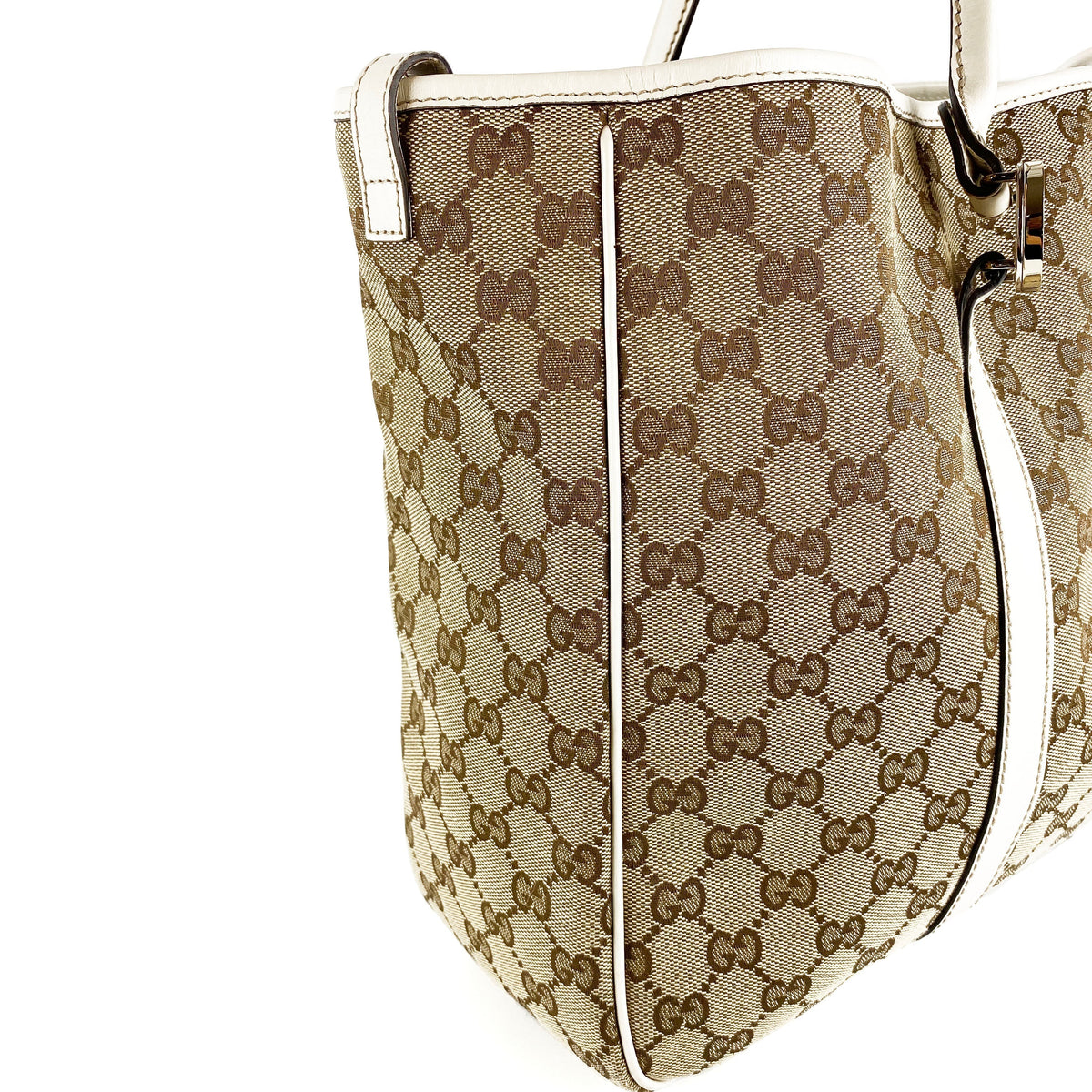 Gucci White Monogram Tote Bag