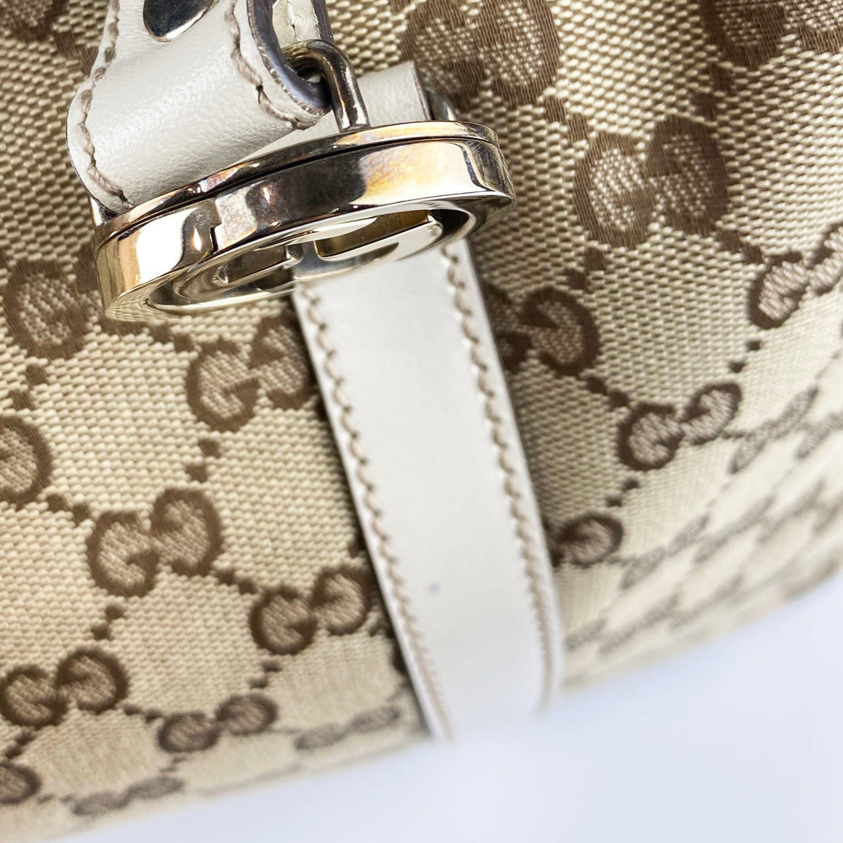 Gucci White Monogram Tote Bag