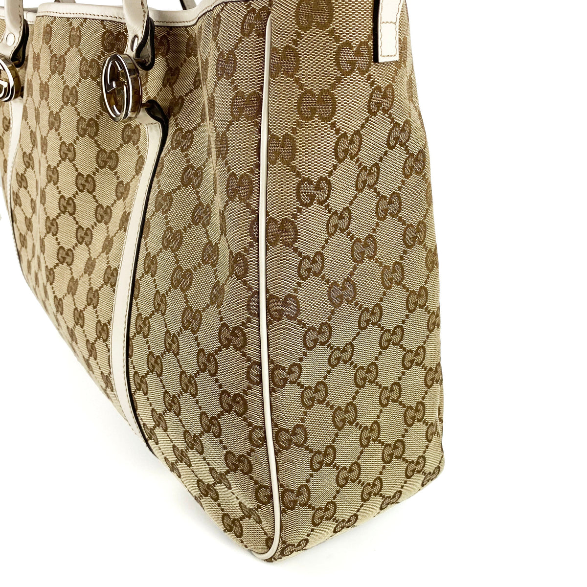 Gucci White Monogram Tote Bag