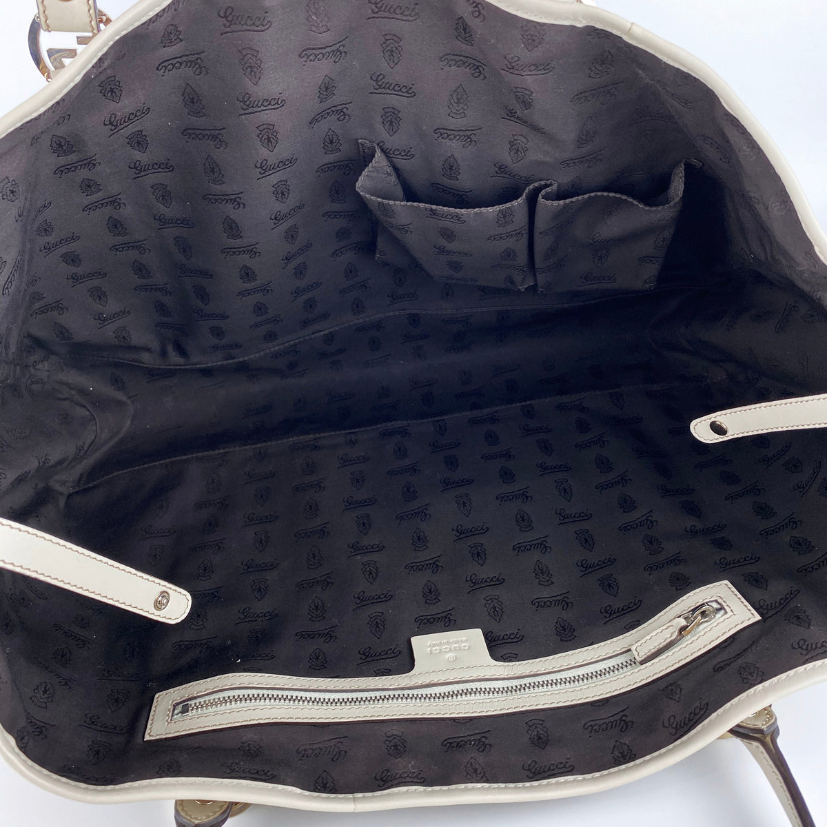 Gucci White Monogram Tote Bag