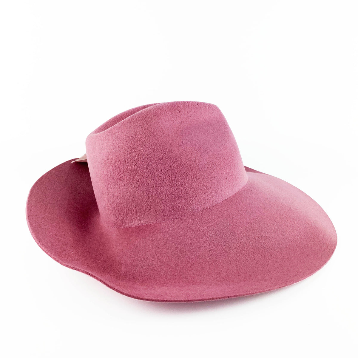 Gucci Pink Wide Brim Felt Hat with Flowers 56
