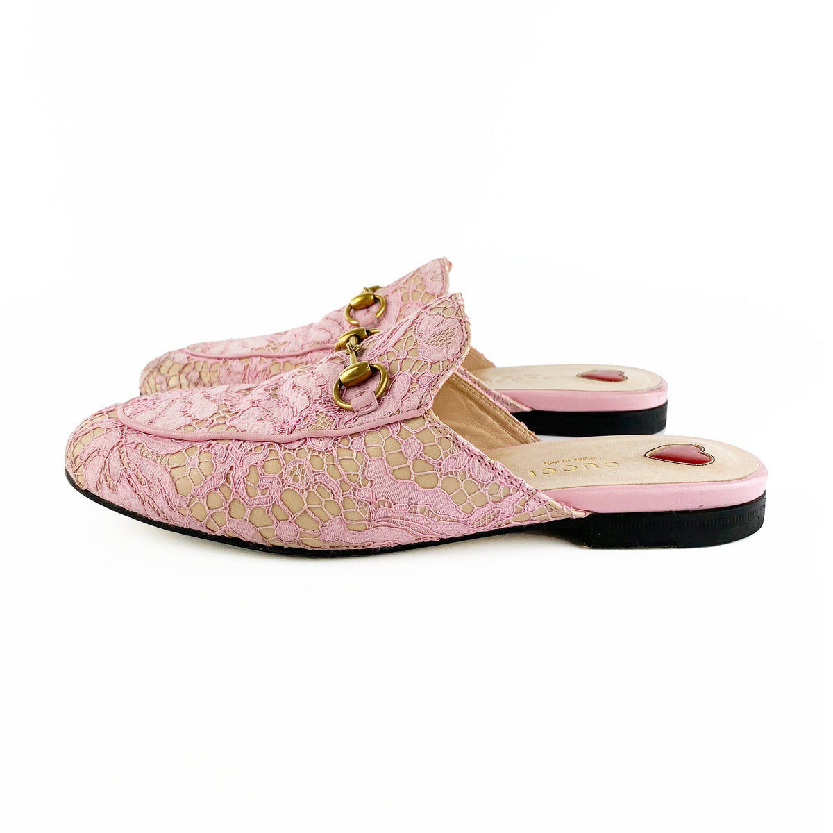 Gucci Pink Princetown Cloth Flats 36