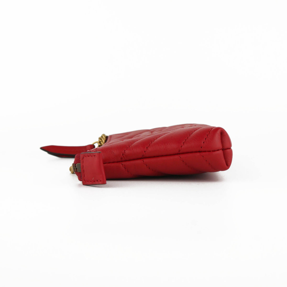 Gucci GG Red Quilted Wallet with Chain