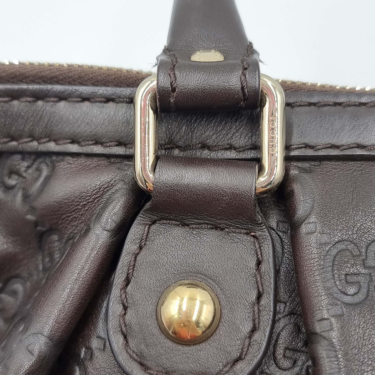 Signature Sukey Top Handle Bag Dark Brown