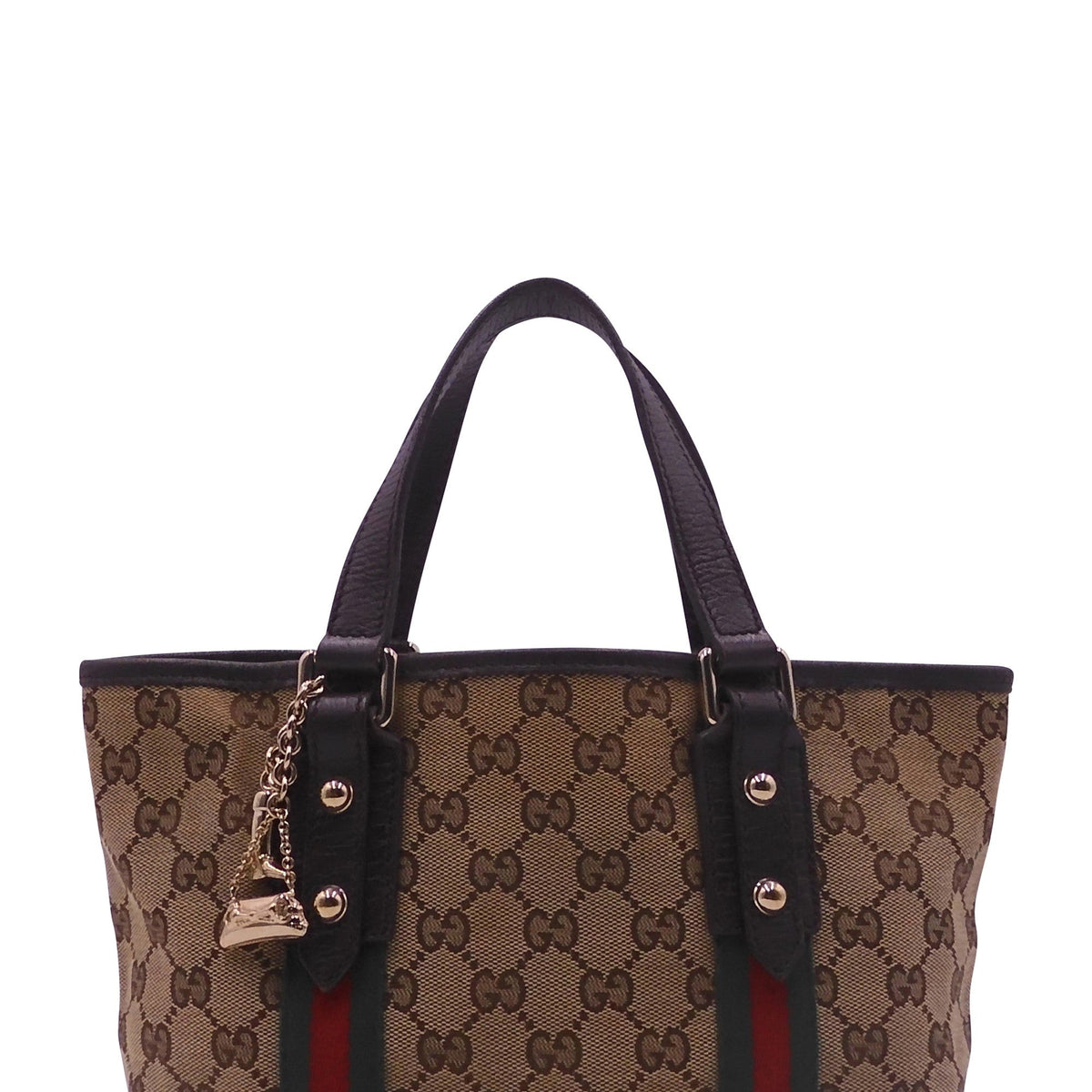 Small GG Canvas Jolicoeur Tote Brown