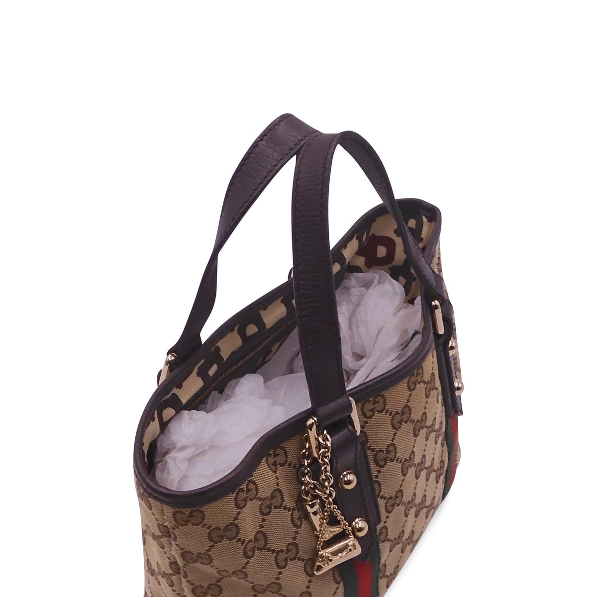 Small GG Canvas Jolicoeur Tote Brown