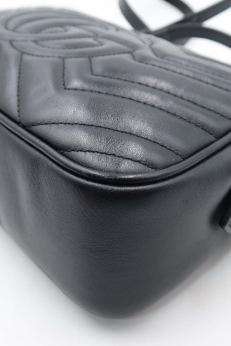Small GG Marmont Matelasse Shoulder Bag Black