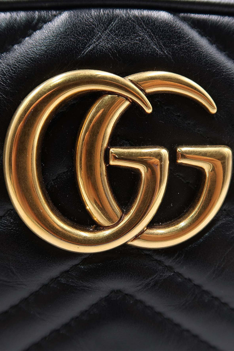 Small GG Marmont Matelasse Shoulder Bag Black