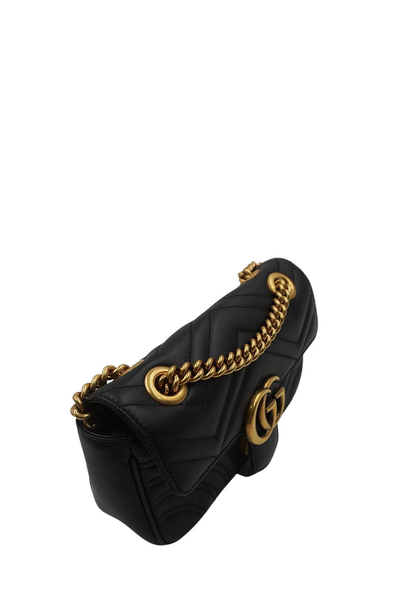 Small GG Marmont Matelasse Shoulder Bag Black