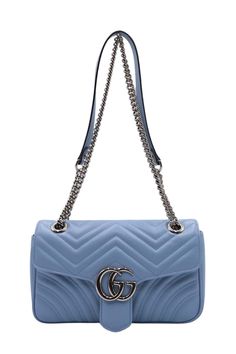Small GG Marmont Matelasse Shoulder Bag Porcelain Light Blue