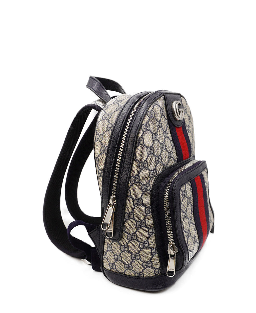 Small Ophidia Beige and Blue GG Supreme Canvas Multicolor