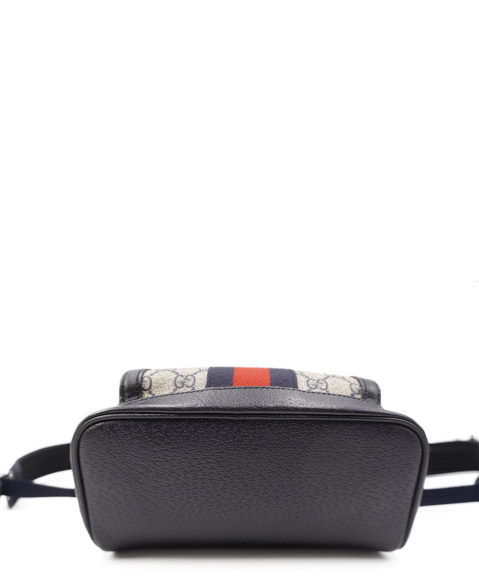 Small Ophidia Beige and Blue GG Supreme Canvas Multicolor