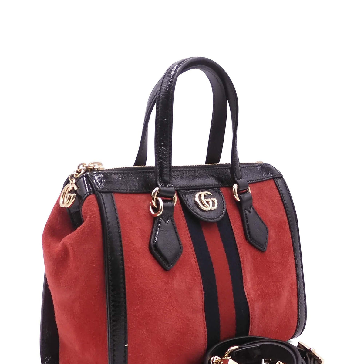 Small Ophidia GG Tote Black Red