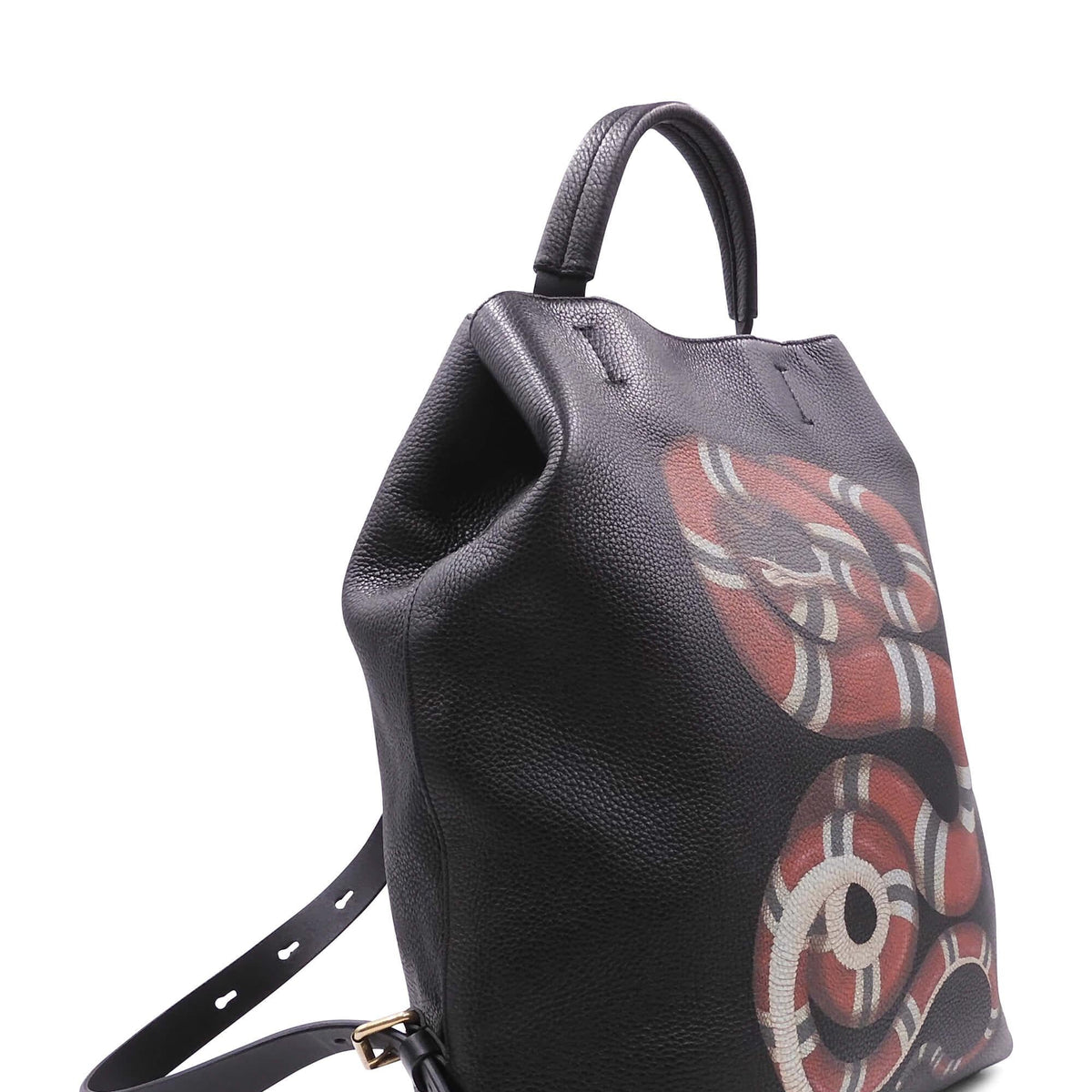 Snake Print Tote Black