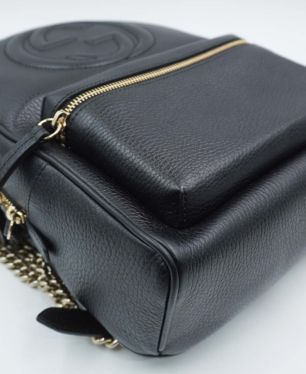 Soho Chain Backpack Leather Black