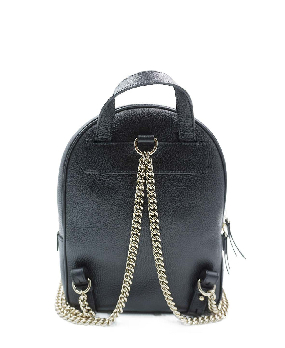 Soho Chain Backpack Leather Black