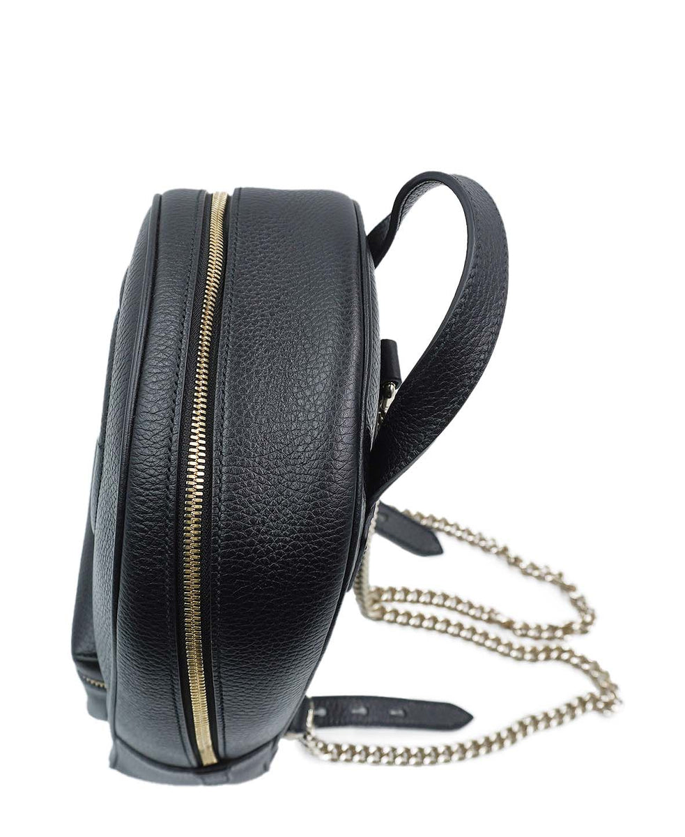 Soho Chain Backpack Leather Black