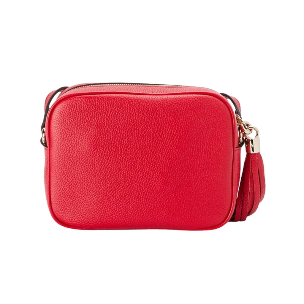 Gucci Soho 308364 Red Camera Gold Chain GG Logo Leather Shoulder Bag Itay NEW