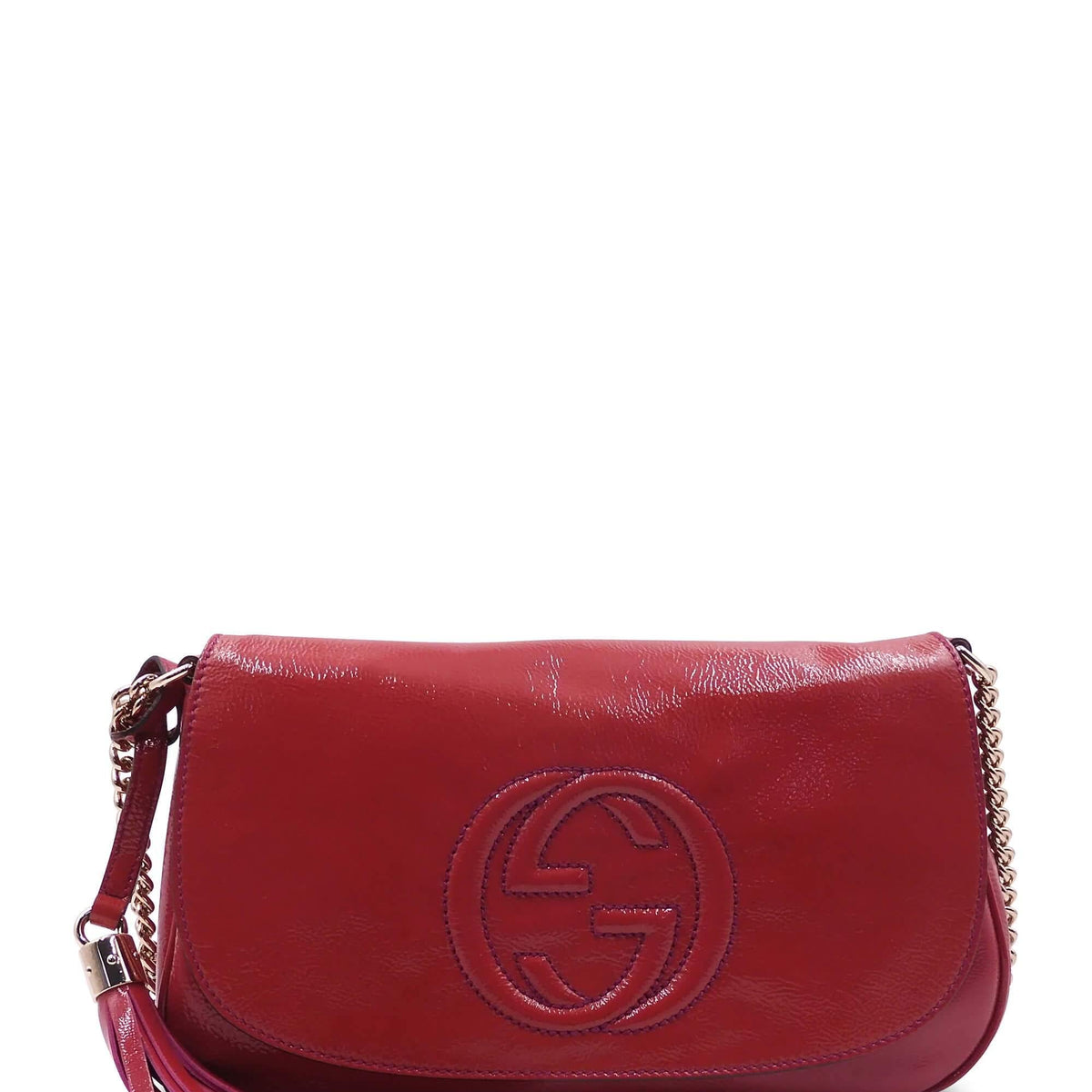 Soho Interlocking GG Flap Shoulder Bag Red