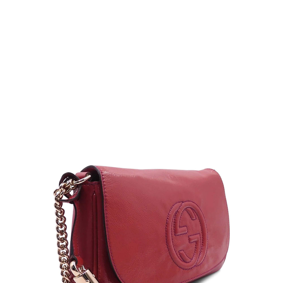 Soho Interlocking GG Flap Shoulder Bag Red