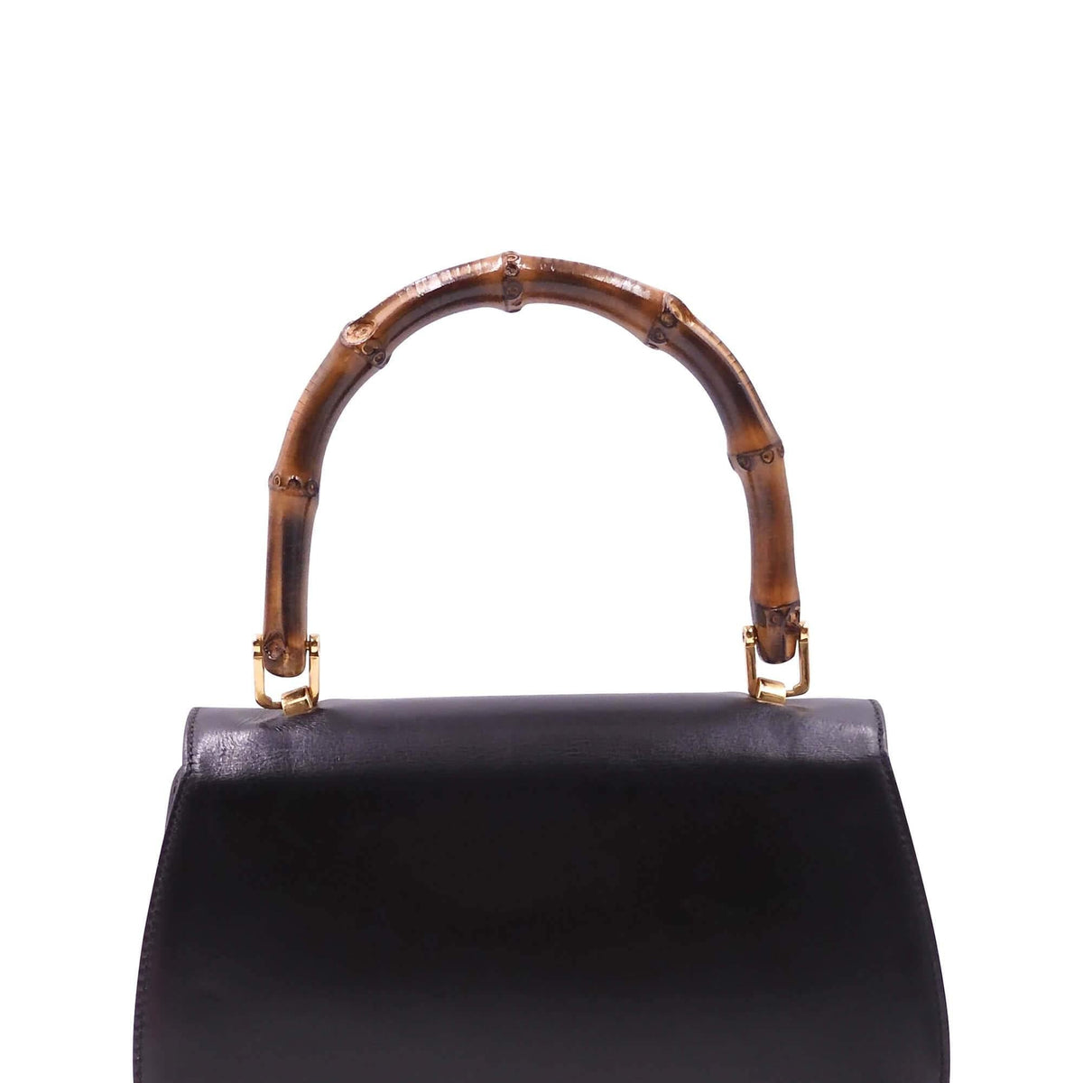 Vintage Bamboo Top Handle Bag Black