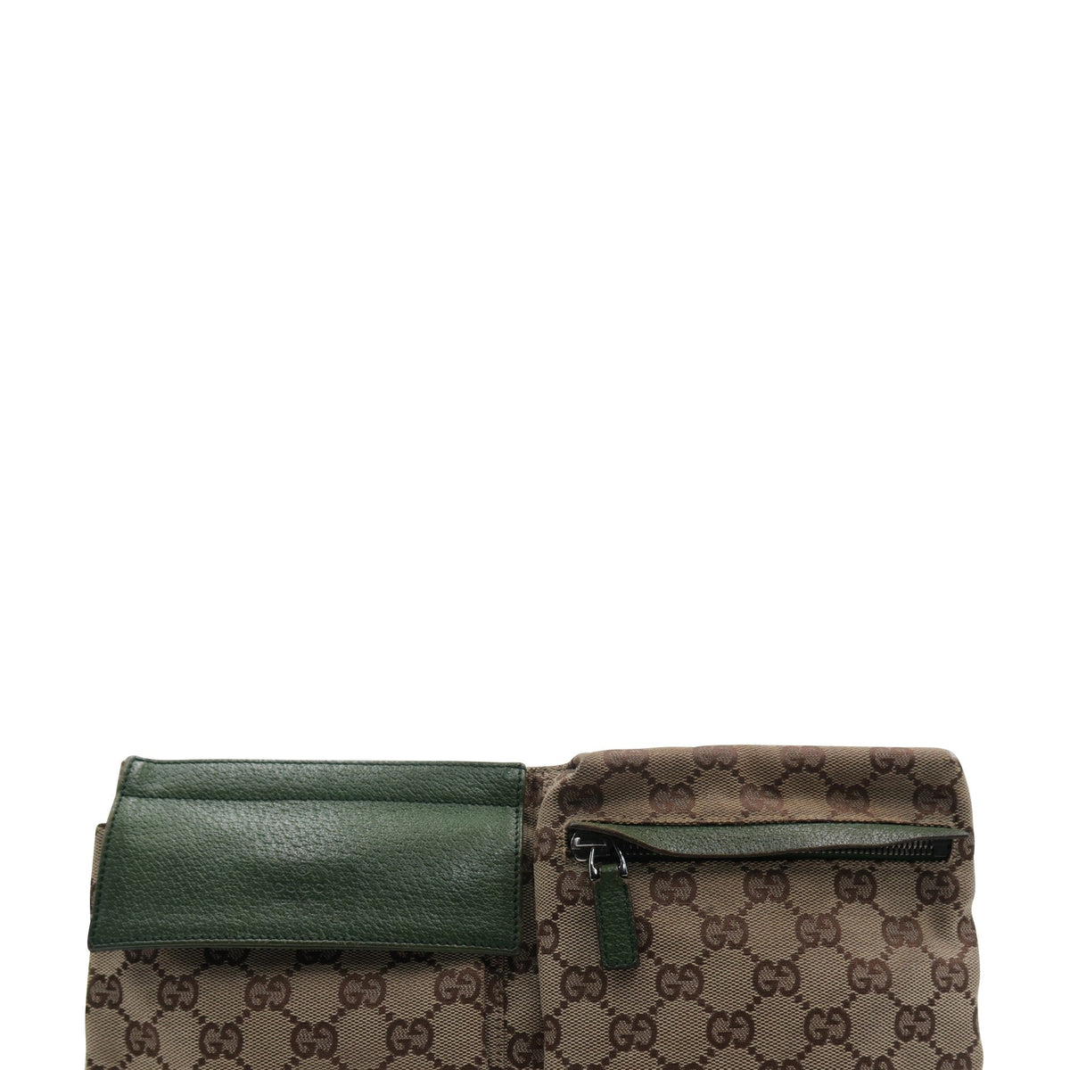 Vintage GG Canvas Web Belt Bag Brown Green