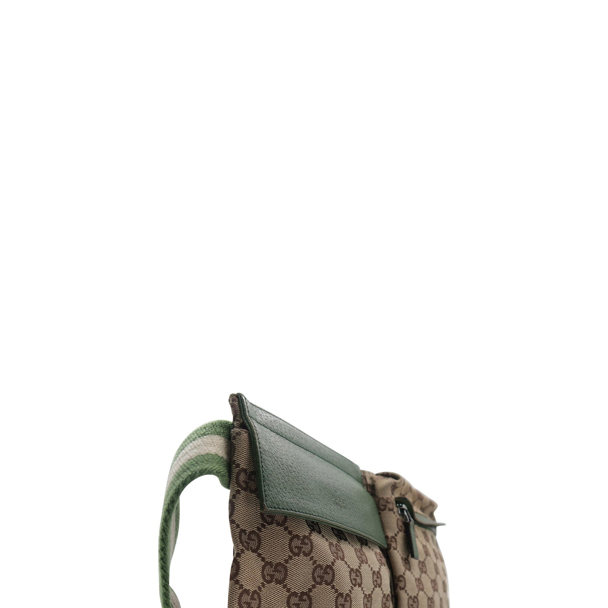 Vintage GG Canvas Web Belt Bag Brown Green