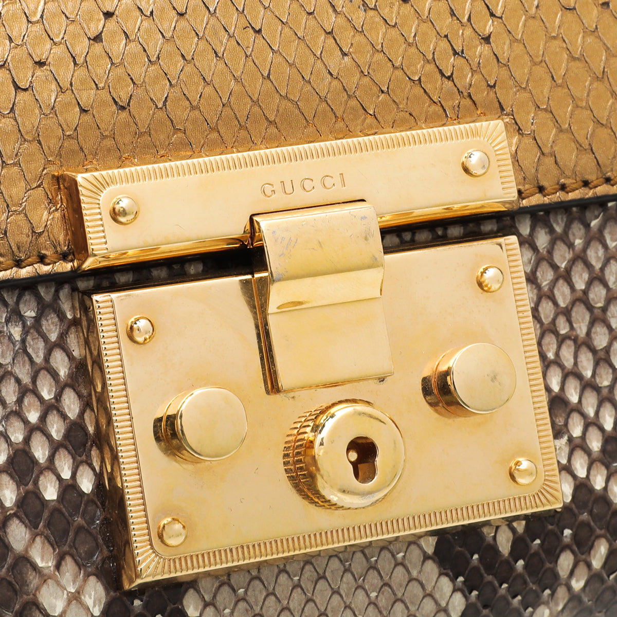 Gucci Bicolor Python Padlock Small Bag
