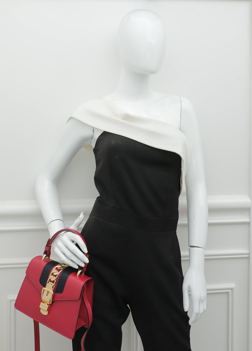 Gucci Red Sylvie Mini Top Handle Bag