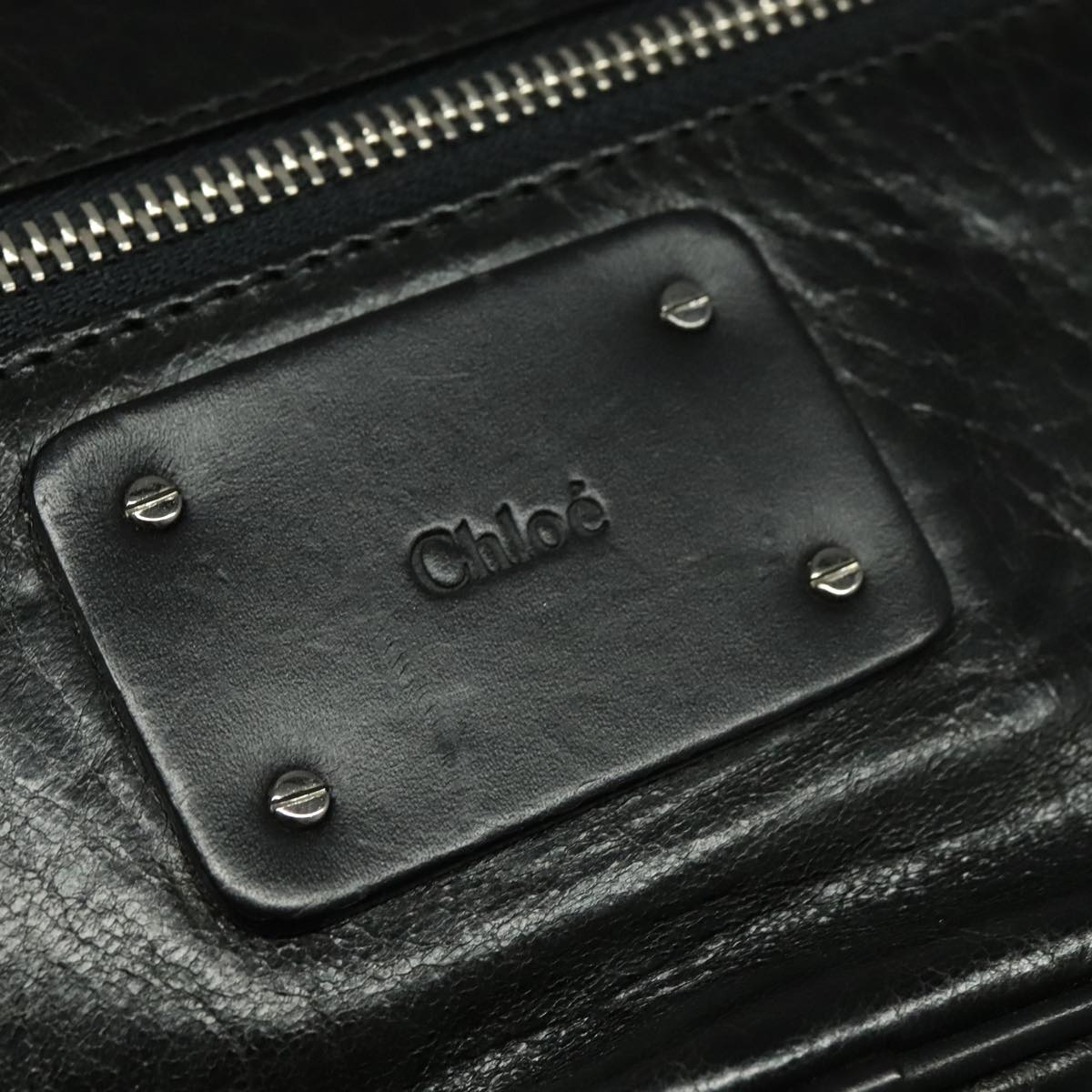 Chloe Paddington Body Bag Leather Black Silver hk2099