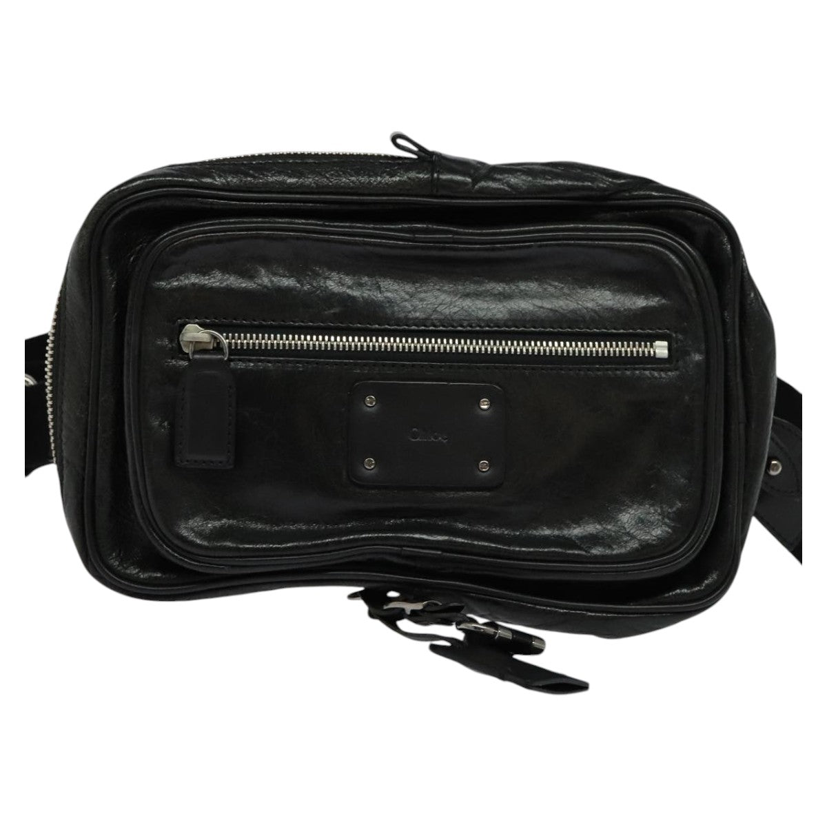 Chloe Paddington Body Bag Leather Black Silver hk2099