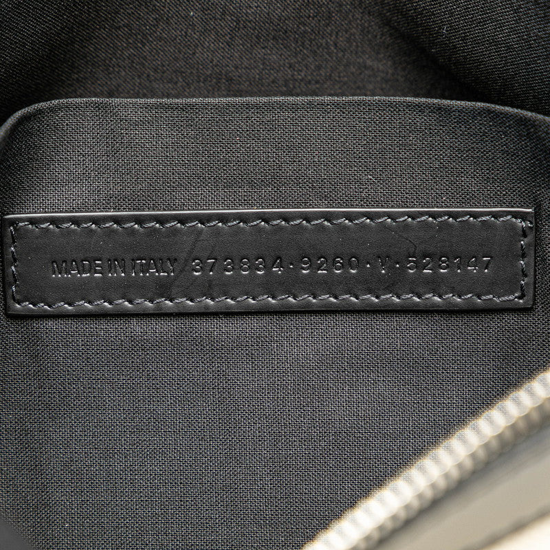 balenciaga Navy Clip M Canvas Leather Clutch