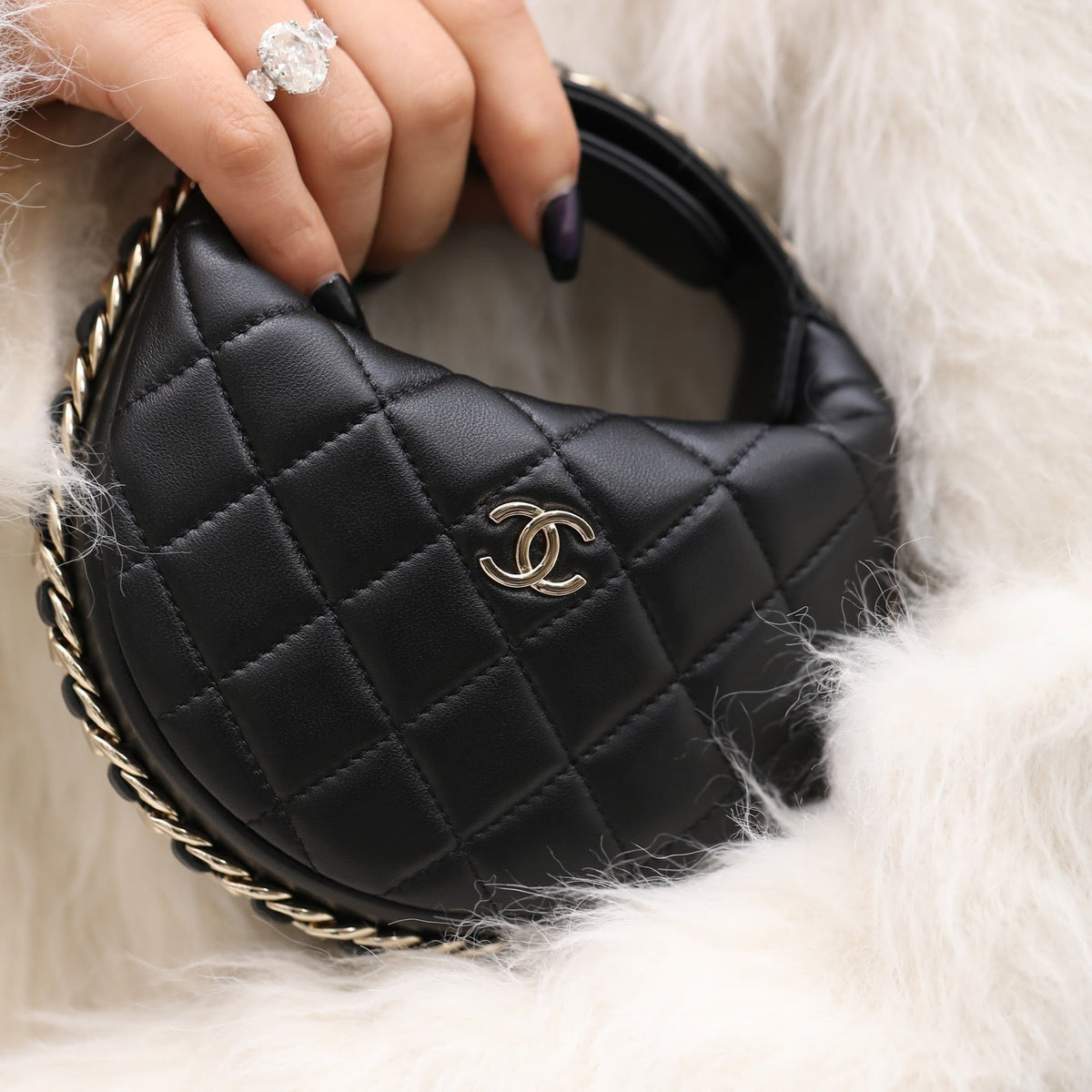 CC 23C QUILT MINI TOP HANDLE BAG