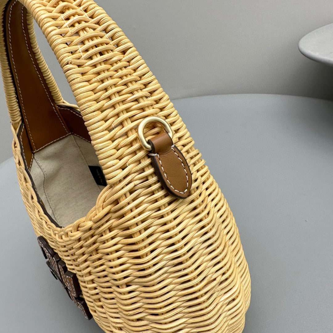 MIU M WANDER WICKER HOBO BAG