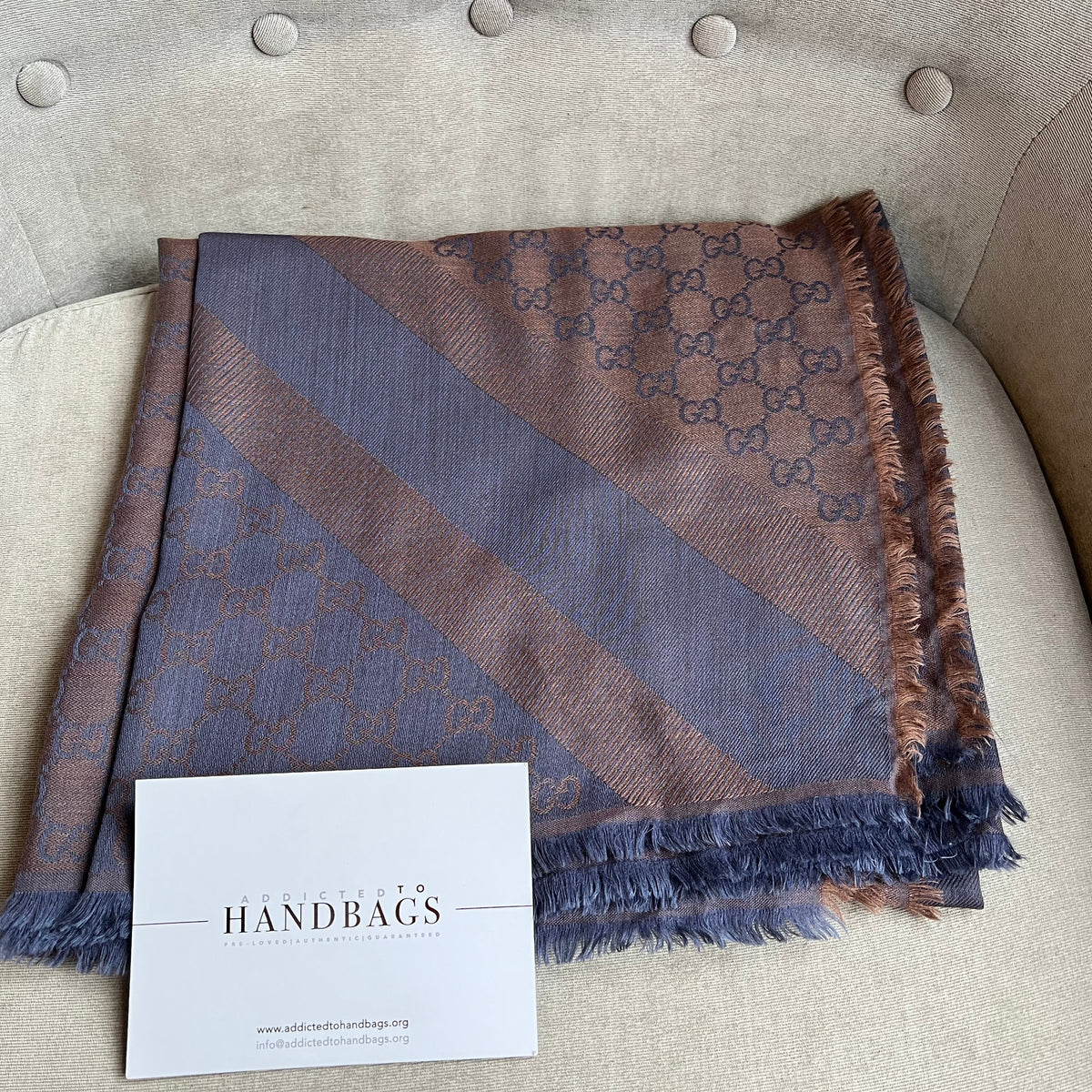 Gucci GG Wool Silk Mix Shawl (RRP £385)