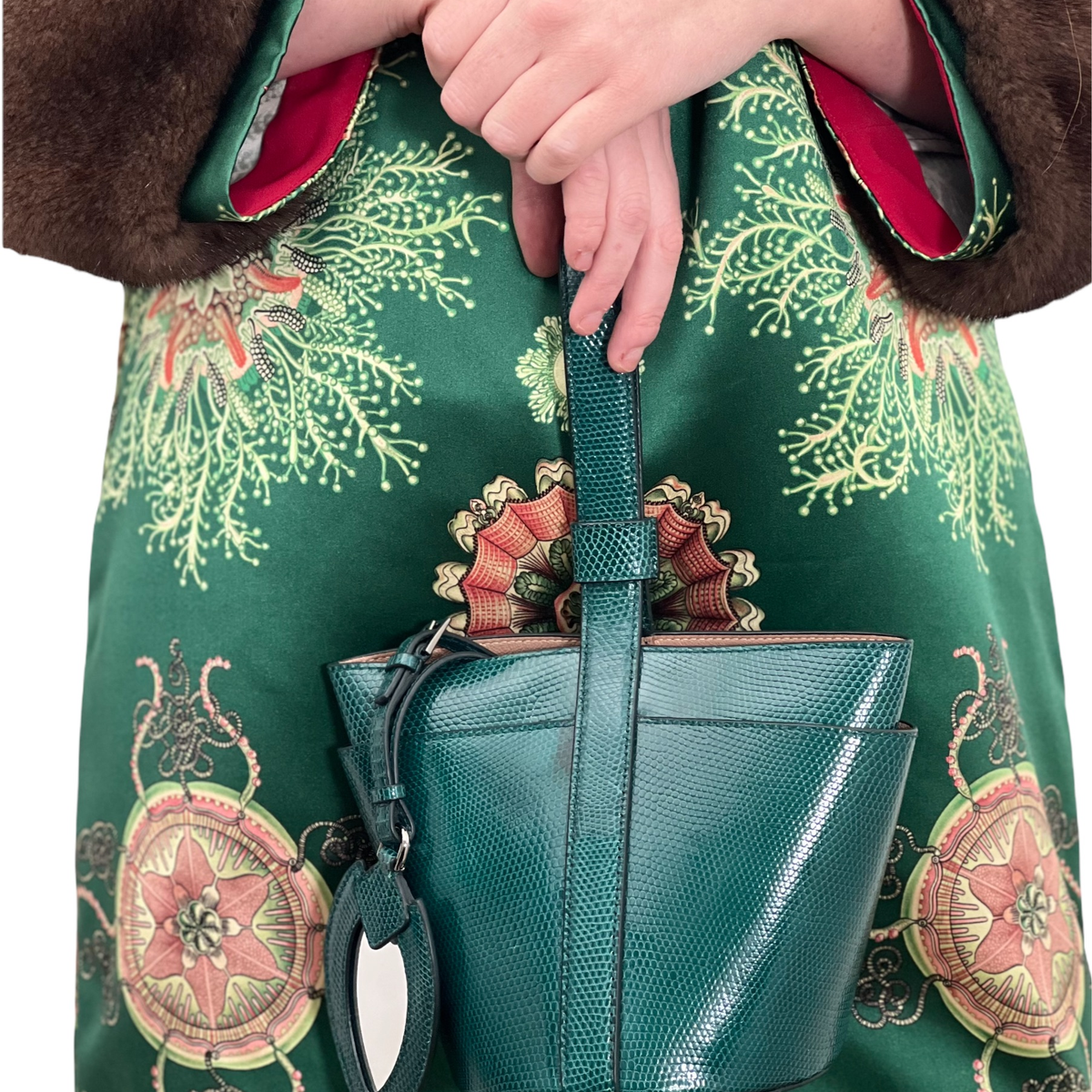 Gucci Printed Silk Cheongsam Dress Size M