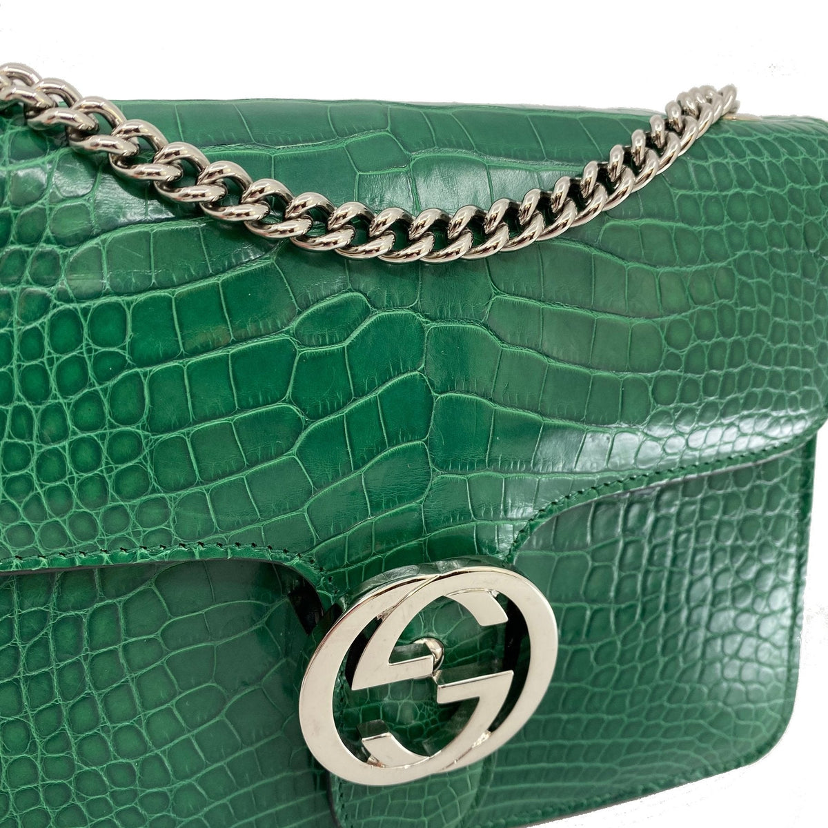 Gucci Dollar Crocodile Interlocking GG Bag
