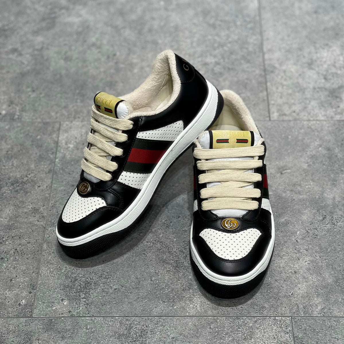 GG SCREENER LEATHER SNEAKERS