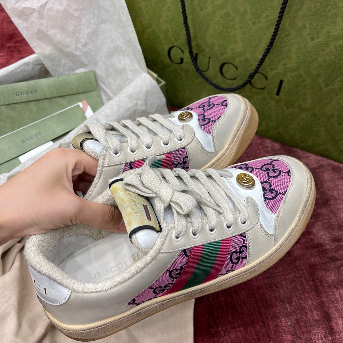 GG SCREENER LEATHER SNEAKERS