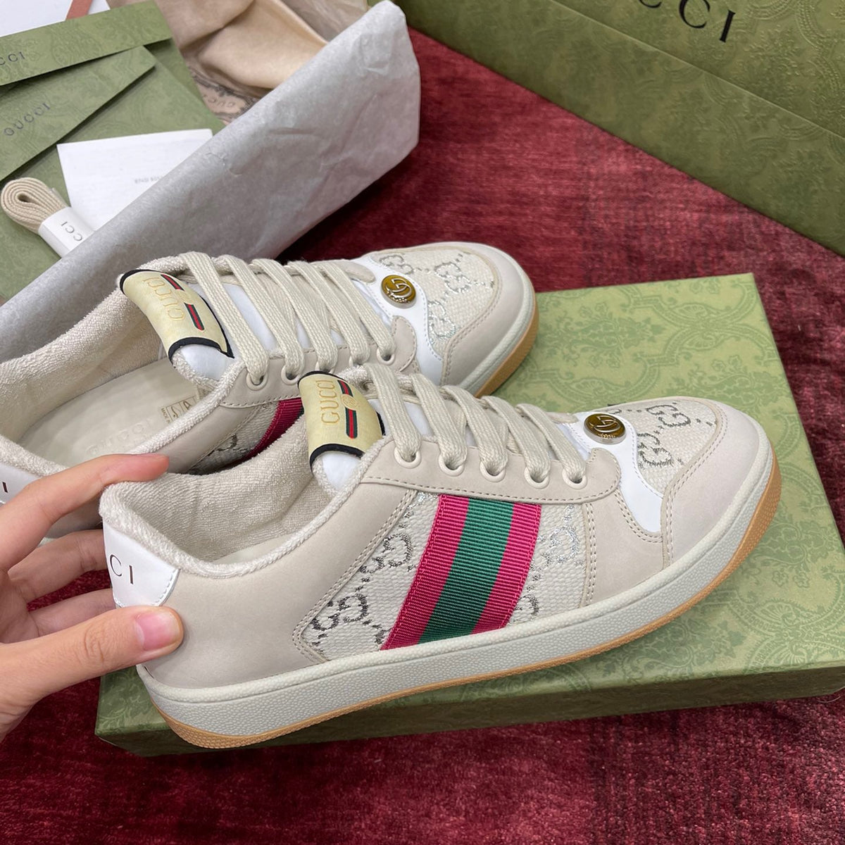 GG SCREENER LEATHER SNEAKERS